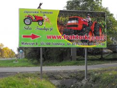 Tablica Reklamowa dwustronna monta przy trasie Trzebnica Wrocaw